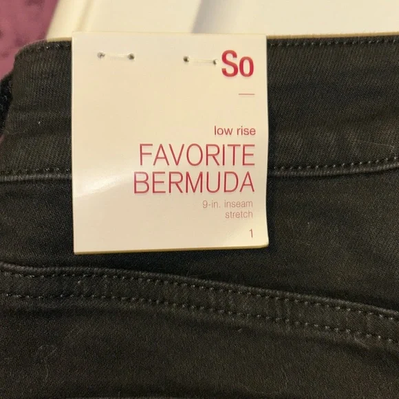 Black Denim Shorts - Picture 3 of 3